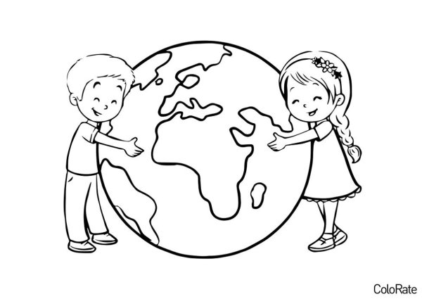 Земля раскраска для детей