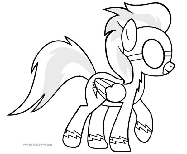 Раскраска чудо молнии пони