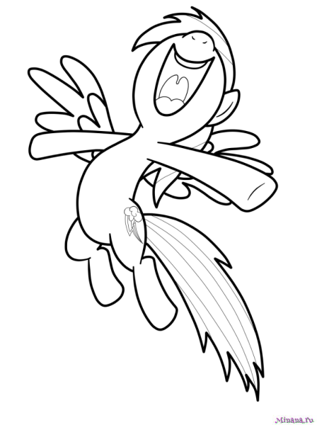 Мой маленький пони Радуга Дэш раскраска