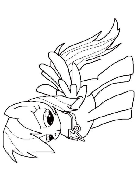 Рейнбоу Дэш пони раскраска