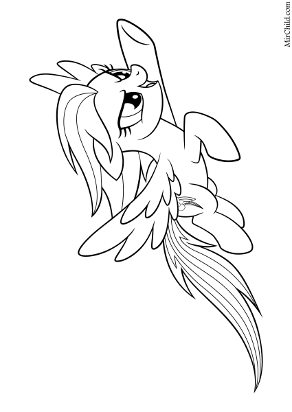 My little Pony в кино раскраска Радуга Дэш