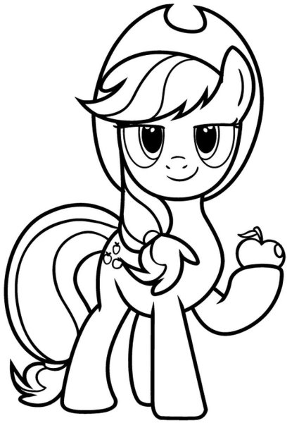 Эпл Джек пони раскраска