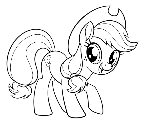 Эпл Джек пони раскраска