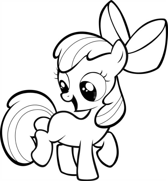 Милая пони эпл Джек раскраска