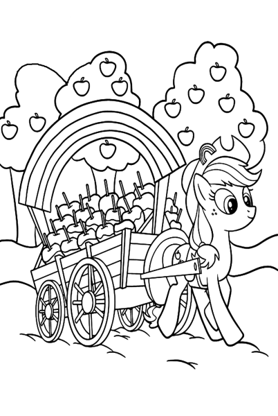 Эпл Джек пони раскраска