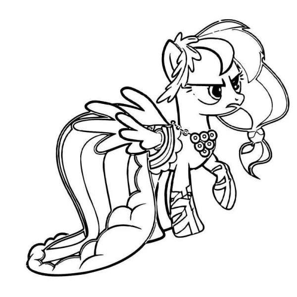 Раскраска понивиль Радуга Дэш