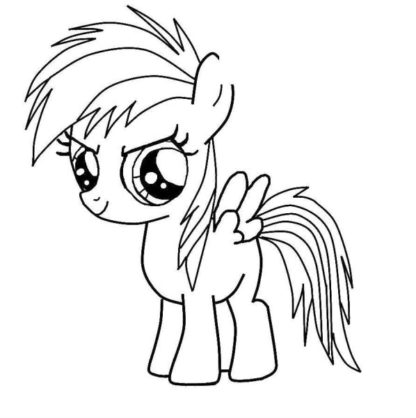 Раскраска Радуга Дэш маленькая