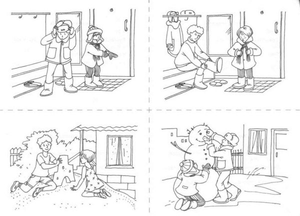 Сюжетные картинки раскраски