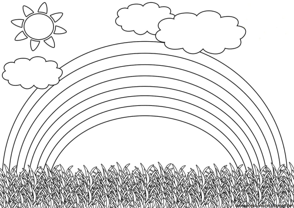 Радуга раскраска для детей