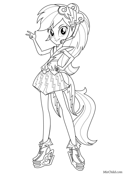 Раскраска Рейнбоу Дэш Эквестрия герлз