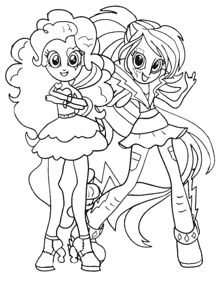 Раскраска Рейнбоу Дэш Эквестрия герлз
