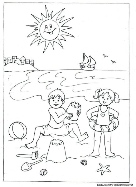 Раскраски на тему лето