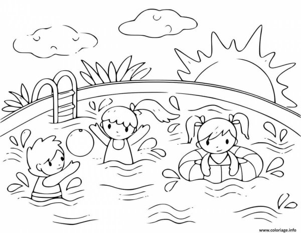 Раскраска безопасное лето для детей