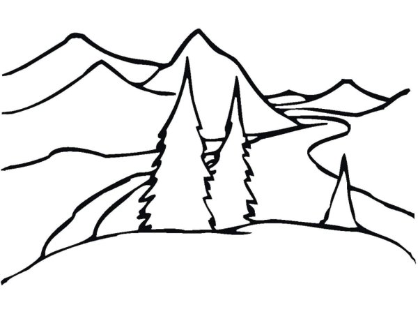 Горы раскраска для детей