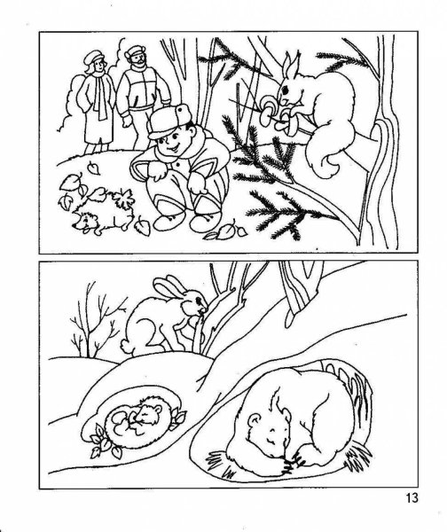 Раскраски как звери готовятся к зиме