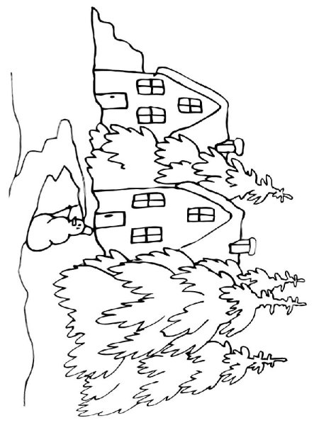 Дом в лесу раскраска