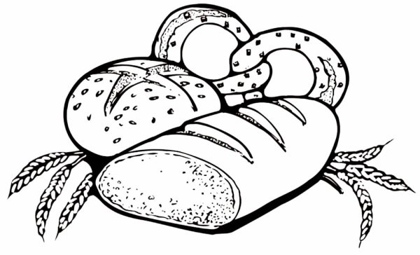 Раскраска хлебобулочные изделия