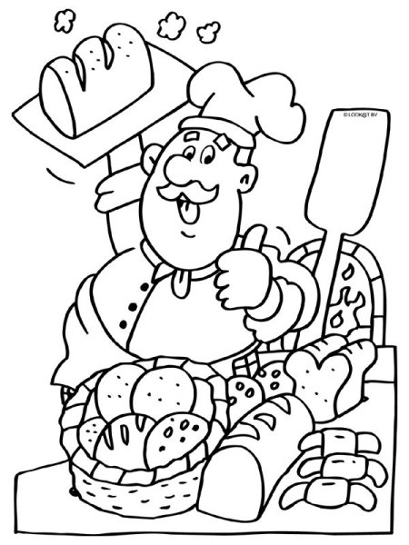Повар кондитер раскраска