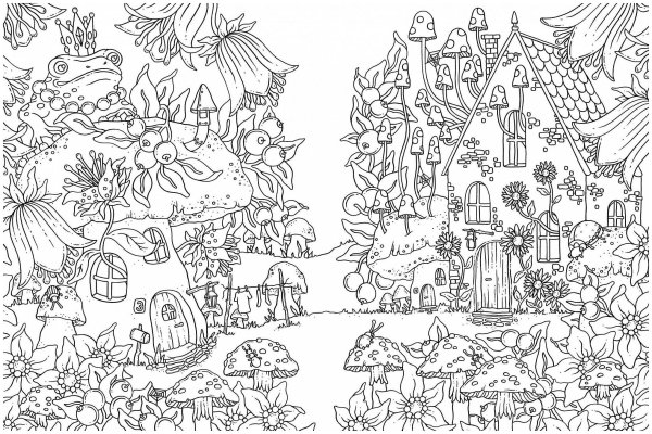 Заколдованный лес раскраска