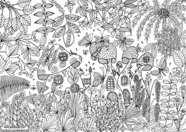 Раскраска антистресс лес