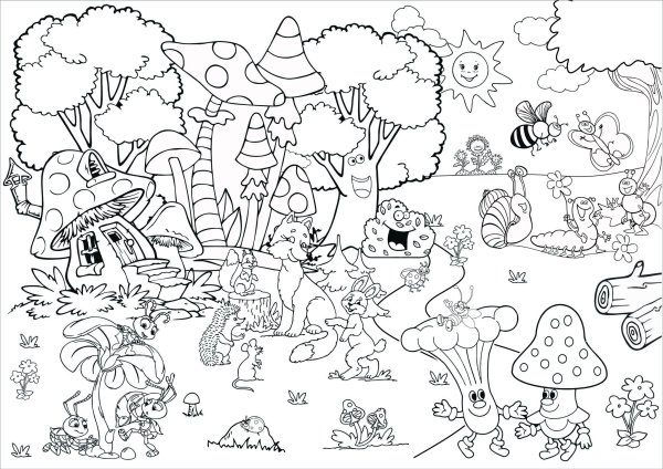 Раскраска "сказочный лес"