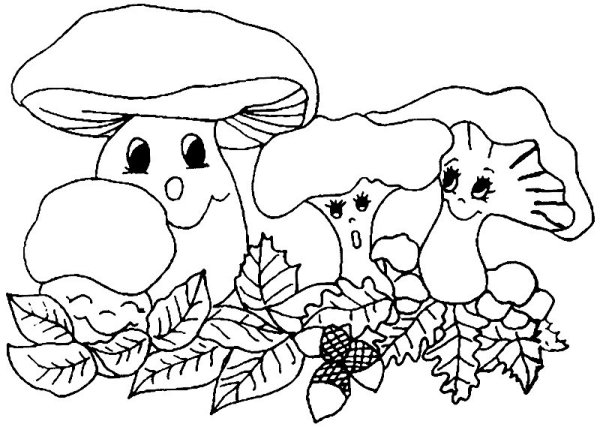 Гриб раскраска