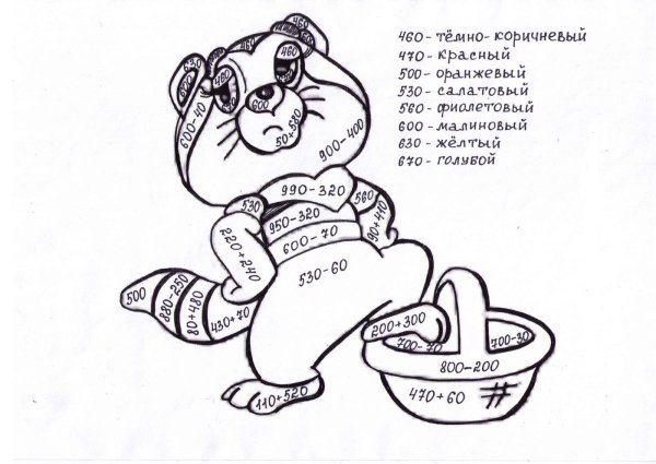 Раскраска двузначные числа