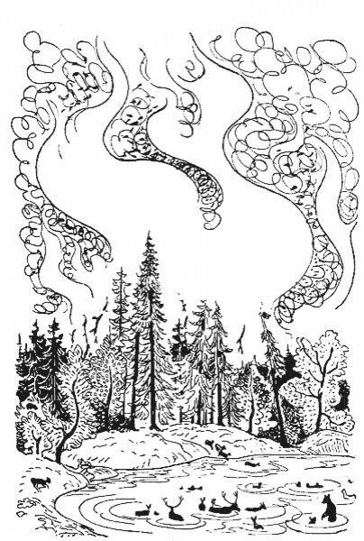 Лесной пожар раскраска