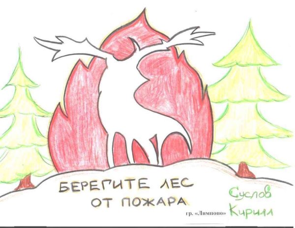 Рисунок на тему Лесные пожары карандашом