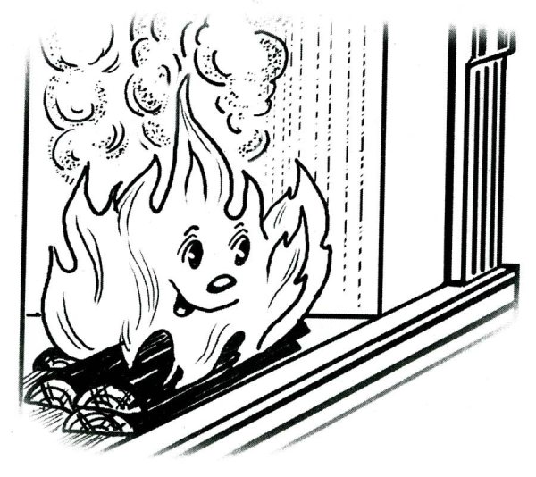 Огонь раскраска