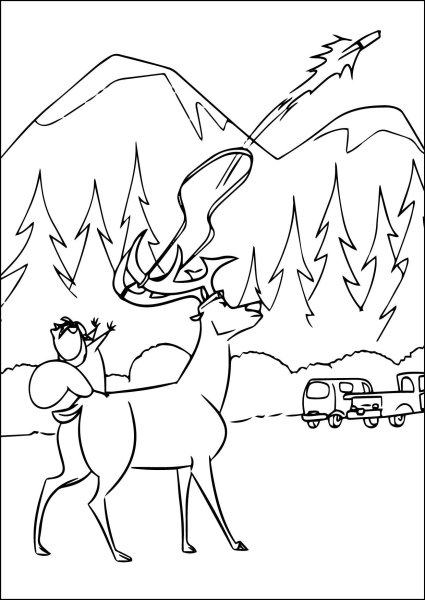 Пожар в лесу раскраска