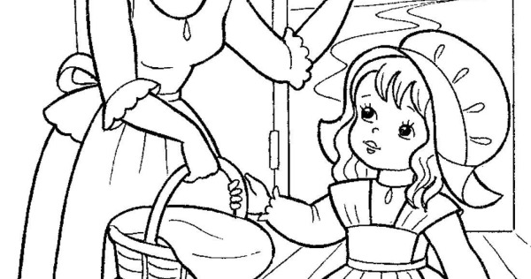 Раскраска к сказке красная шапочка Шарль Перро