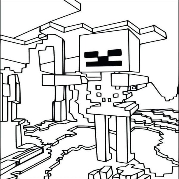 Раскраска майнкрафт дом