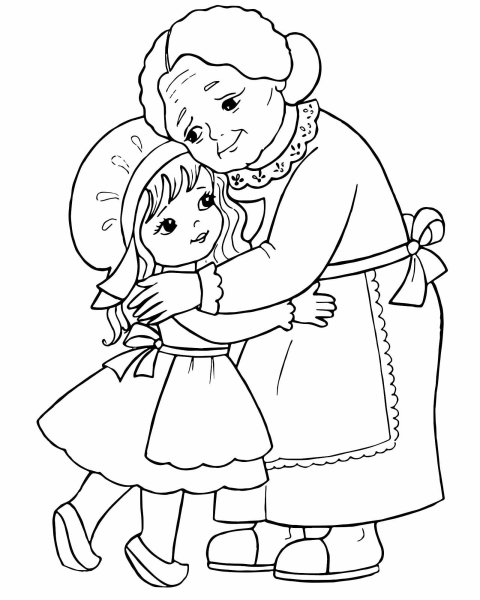 Раскраска бабушка