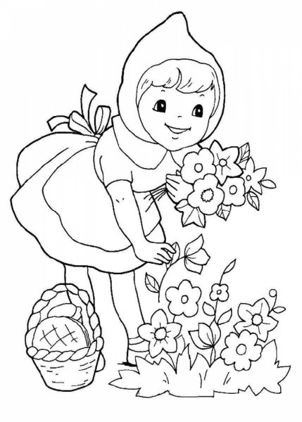 Красная шапочка раскраска