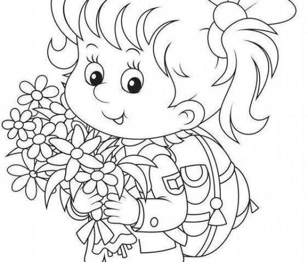 Первоклассница раскраска