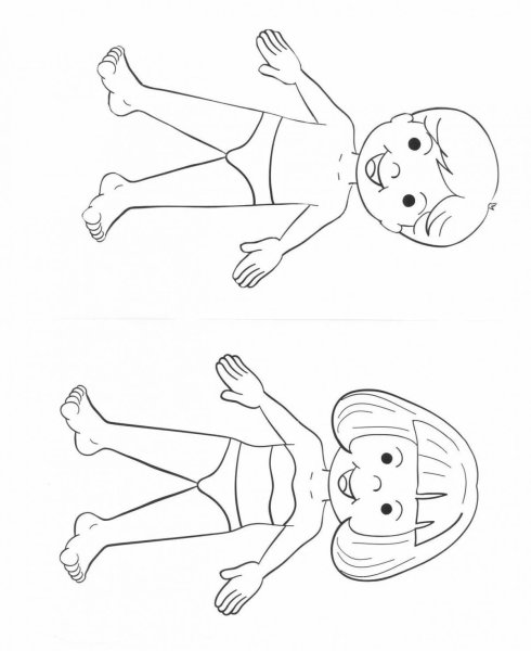 Раскраска части тела человека для детей