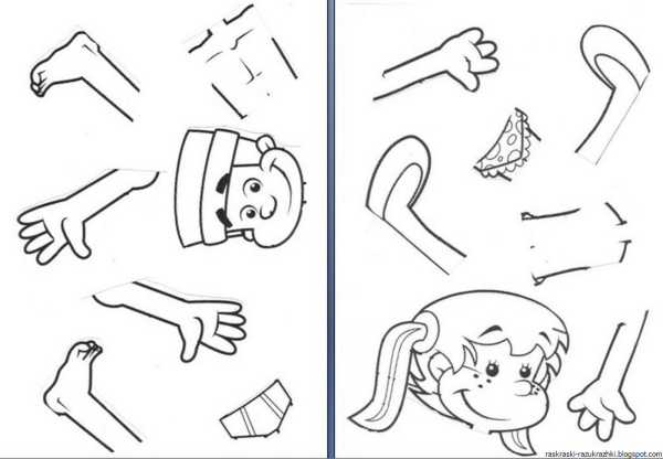 Тело человека задания для дошкольников