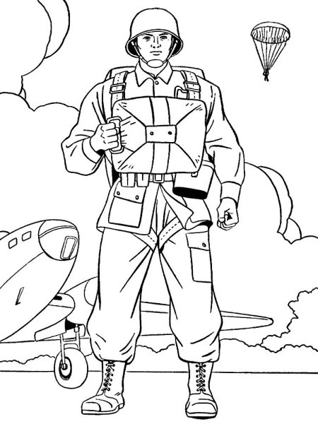 Солдат раскраска