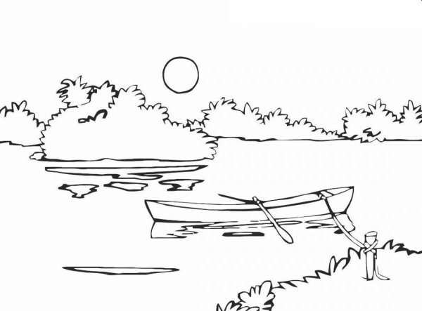 Озеро раскраска