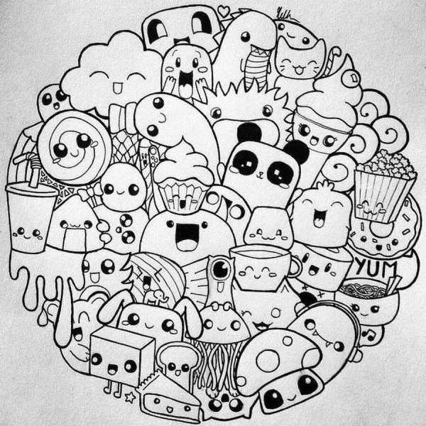 Дудлинг монстрики лёгкий