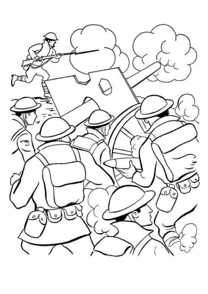 Раскраска война для детей