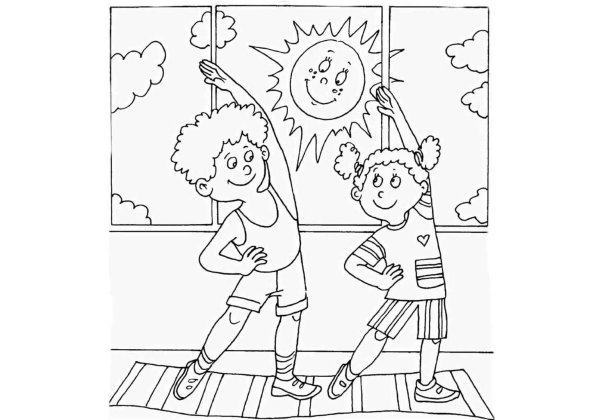 Эмблема на день здоровья раскраска