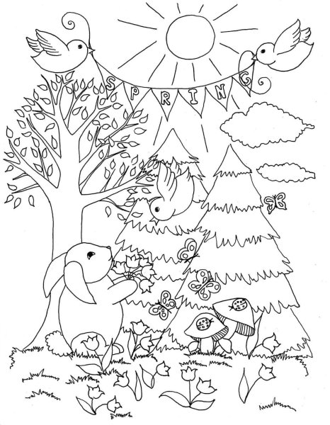 В лесу. Раскраска