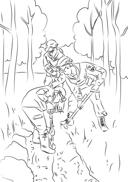 Лесной пожар раскраска