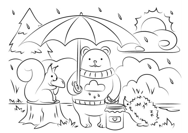 Осень раскраска для детей