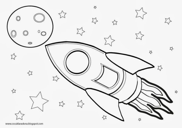 Ракета раскраска для детей