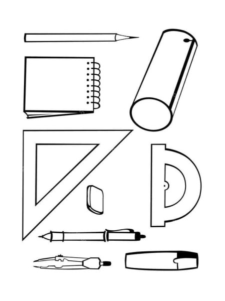 Трафарет школьные принадлежности