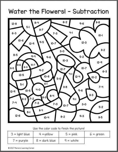 Задания на цвета по цифрам