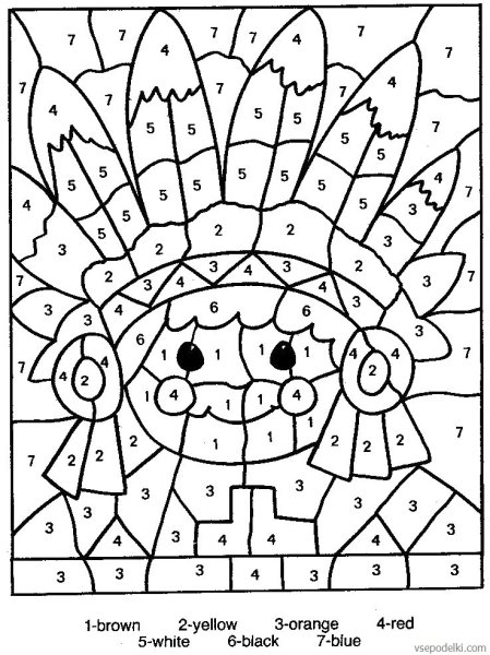 Раскраска по цветам на английском